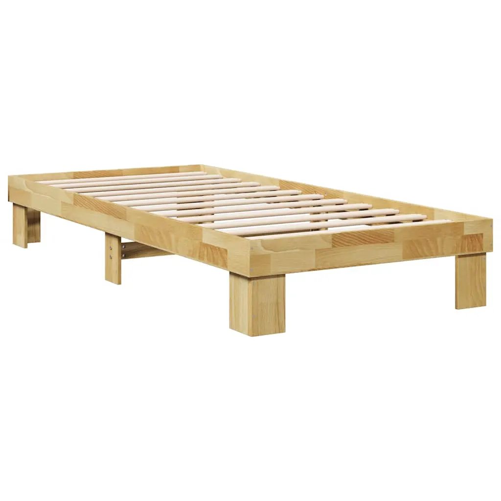 vidaXL vidaXL Bed Frame without Mattress 75x190 cm Small Single Solid Wood Oak - Bed Frames