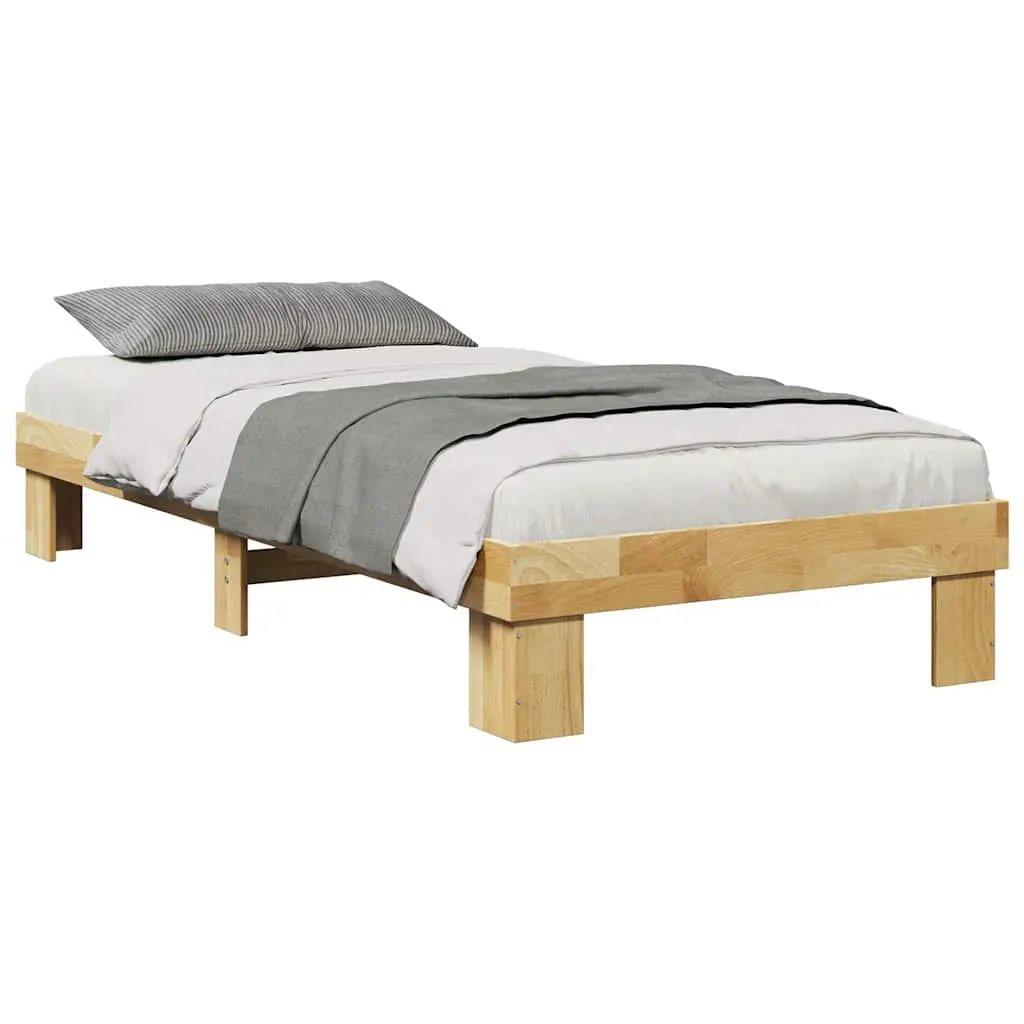vidaXL vidaXL Bed Frame without Mattress 75x190 cm Small Single Solid Wood Oak - Bed Frames