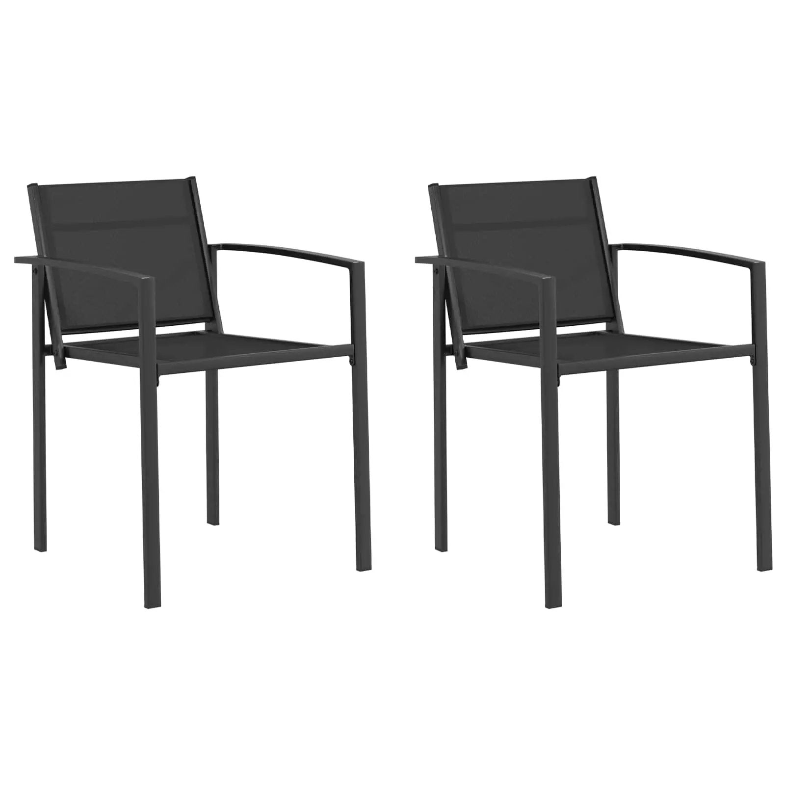 vidaXL vidaXL Garden Chairs 2 pcs Black and Anthracite 53.5 x 59 x 77 cm -