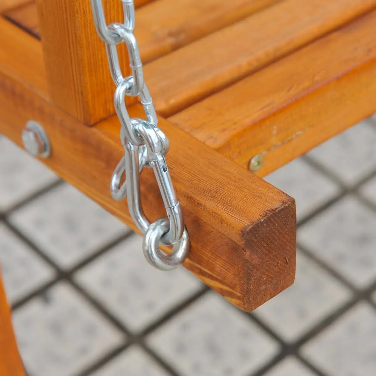 Outsunny 3-Seater Wooden Garden Swing Chair Seat Bench - Hammocks