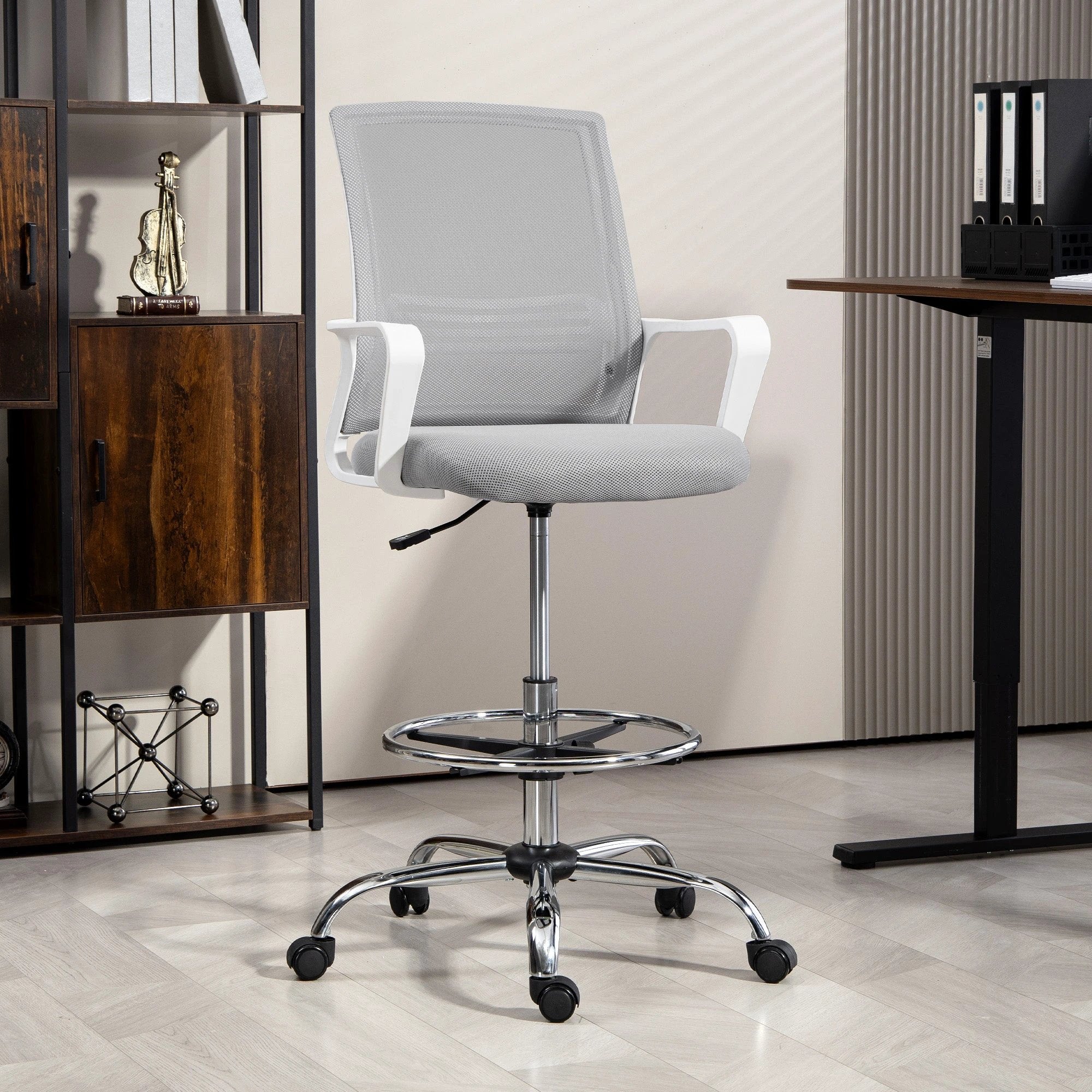 HOMCOM HOMCOM Draughtsman Chair Mesh Ergonomic Drafting Office - Office Chair