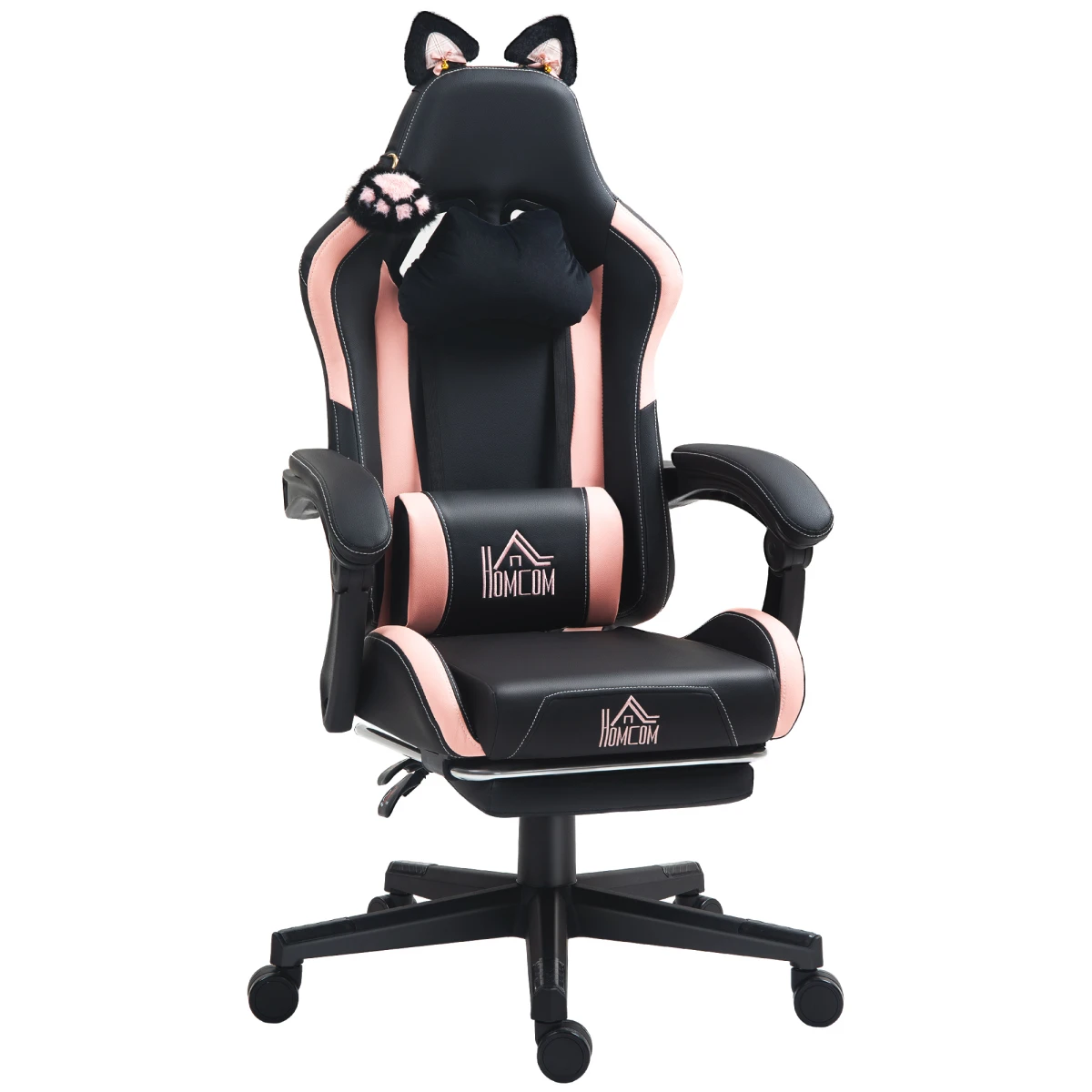 HOMCOM Gaming Chair 44 52cm Seat Reclining Footrest Gamers by HOMCOM
