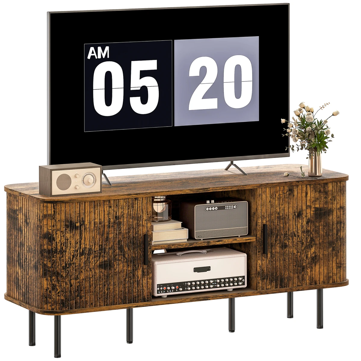 HOMCOM TV Stand Wide 140cm Cable Management Living Room by HOMCOM