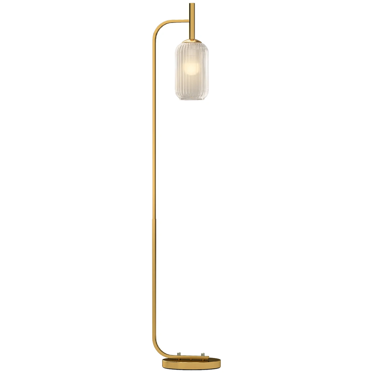 HOMCOM Tall Floor Lamp With Glass Lampshade And Foot Switch E27 LED Compatible For Living Room by HOMCOM