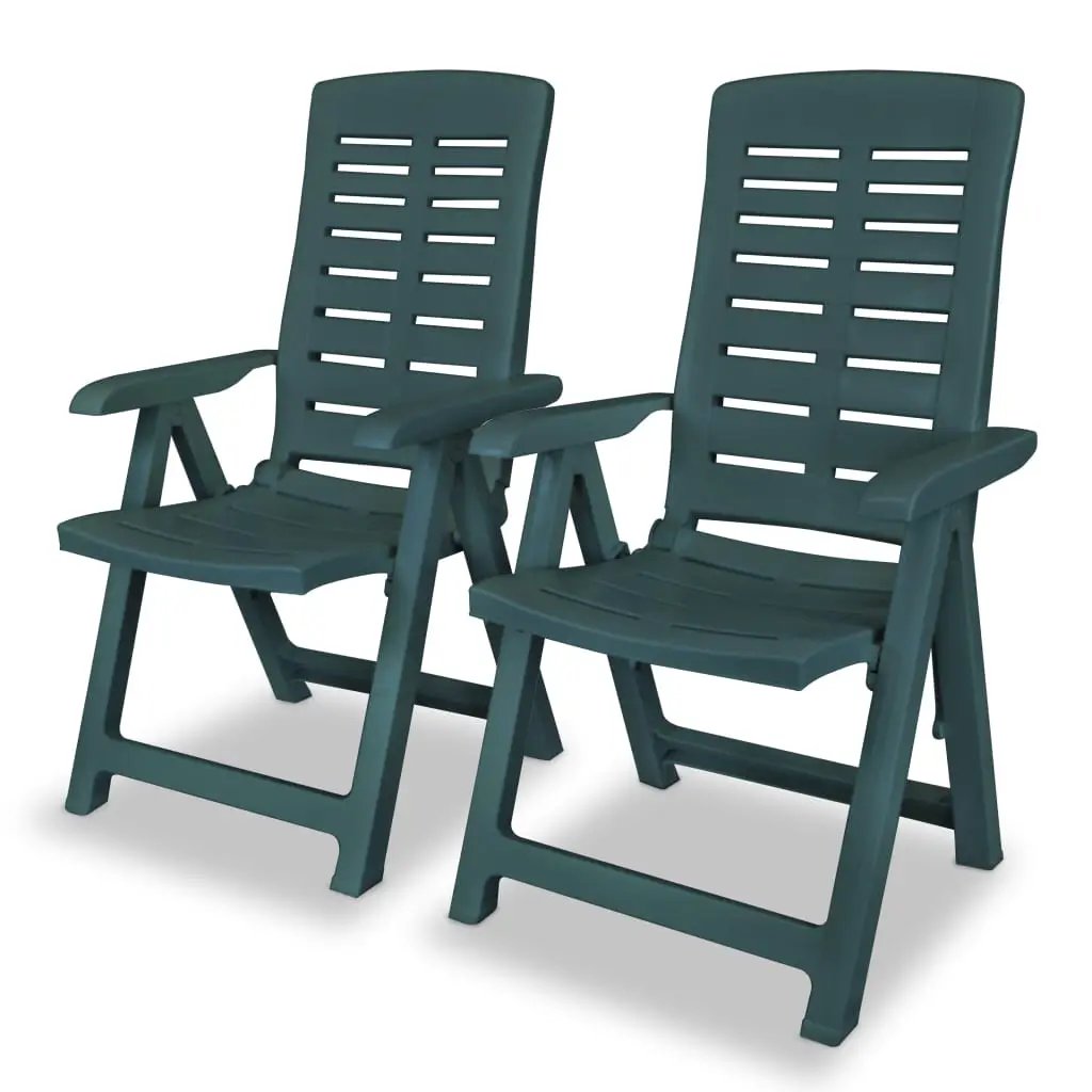 vidaXL vidaXL Reclining Garden Chairs 2 pcs Plastic White - Garden Chairs