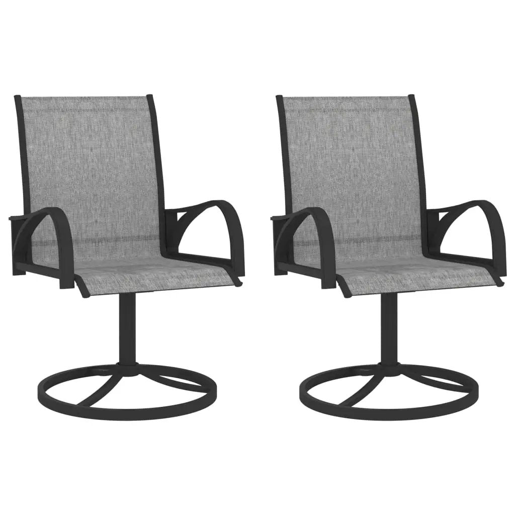 vidaXL vidaXL Garden Swivel Chairs 2 pcs Textilene and Steel Brown - Garden Chairs