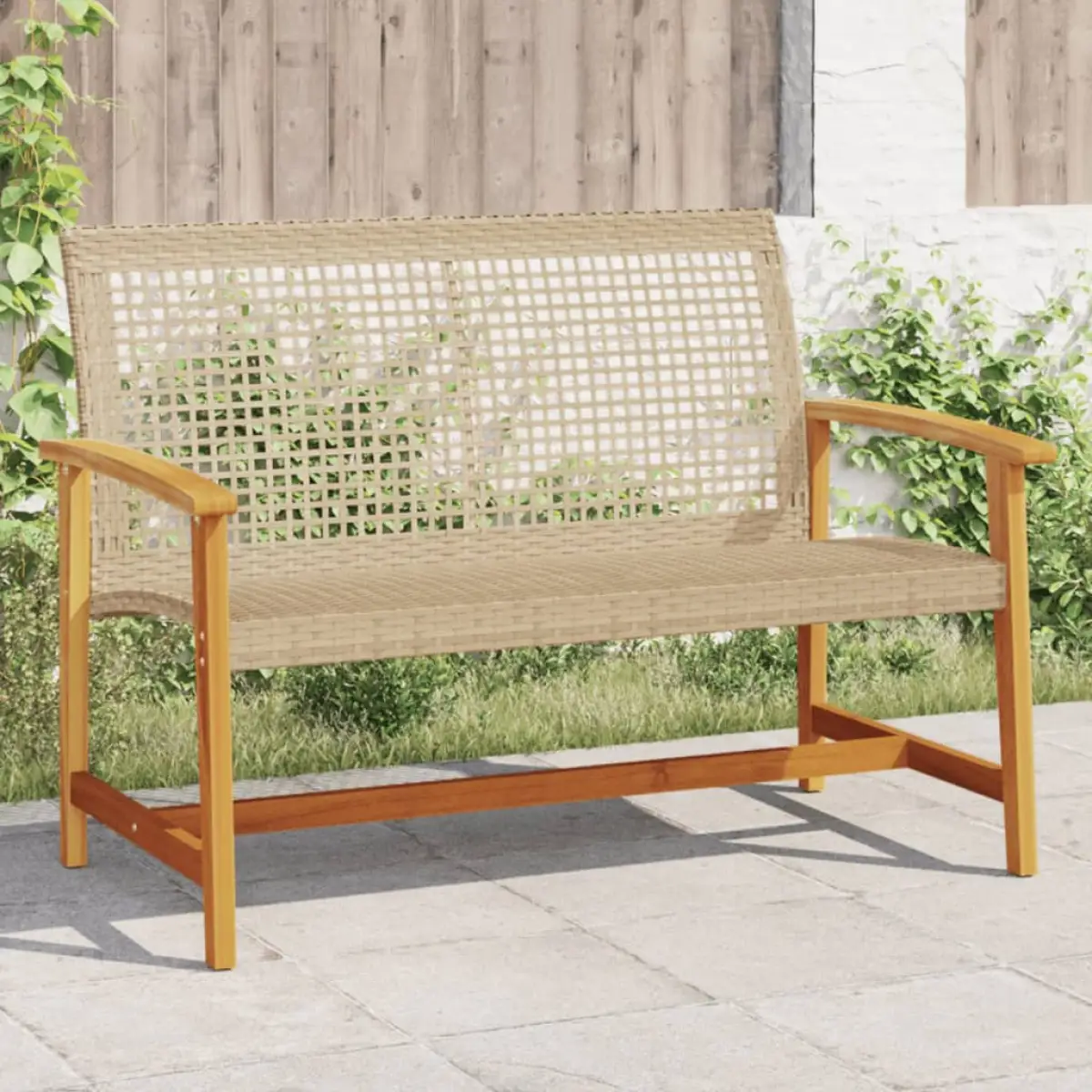 vidaXL vidaXL Garden Chairs 2 pcs Black Poly Rattan and Acacia Wood - Garden Chairs