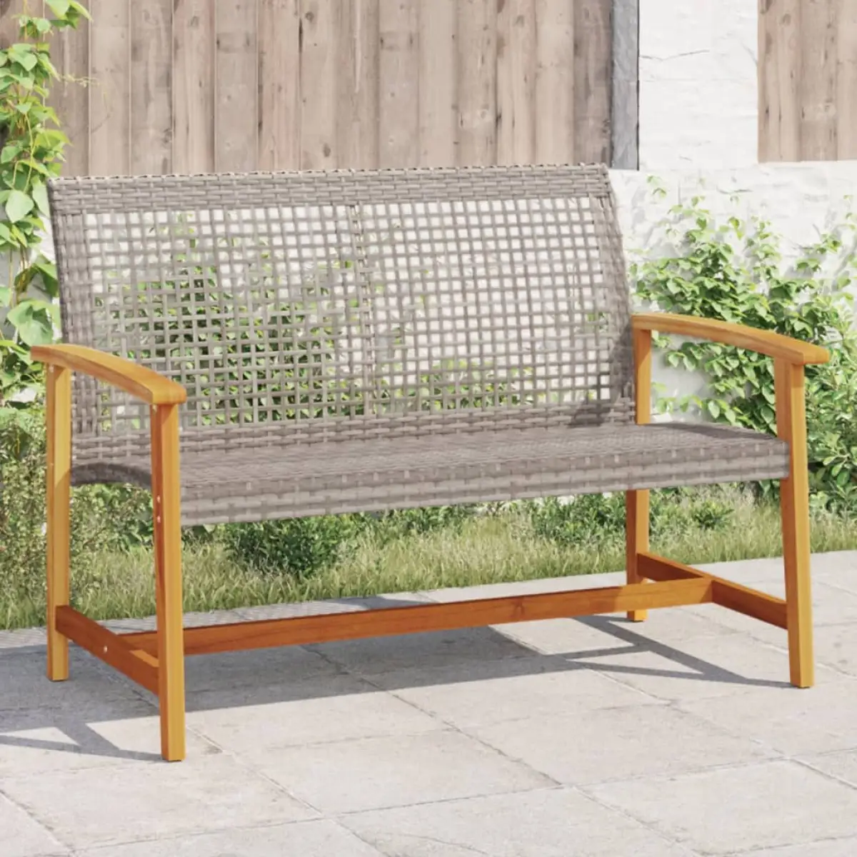 vidaXL vidaXL Garden Chairs 2 pcs Black Poly Rattan and Acacia Wood - Garden Chairs