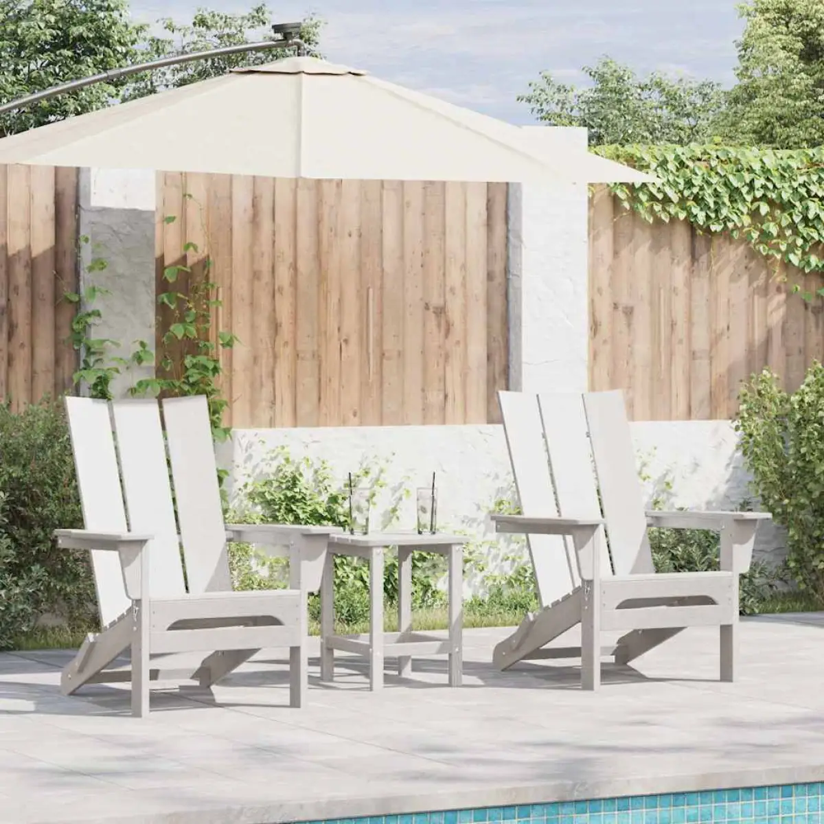 vidaXL vidaXL Garden Chair 2 pcs White 80.5 x 74.5 x 92 cm Polyethylene -