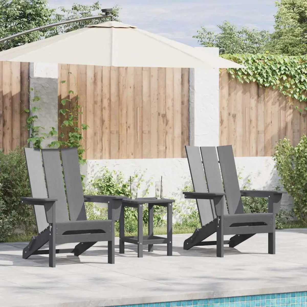 vidaXL vidaXL Garden Chair 2 pcs White 80.5 x 74.5 x 92 cm Polyethylene -