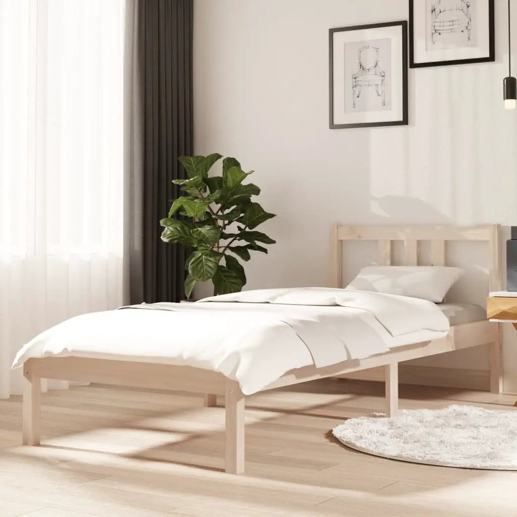 vidaXL vidaXL Bed Frame without Mattress Solid Wood 75x190 cm Small Single Small Single - Bed Frames