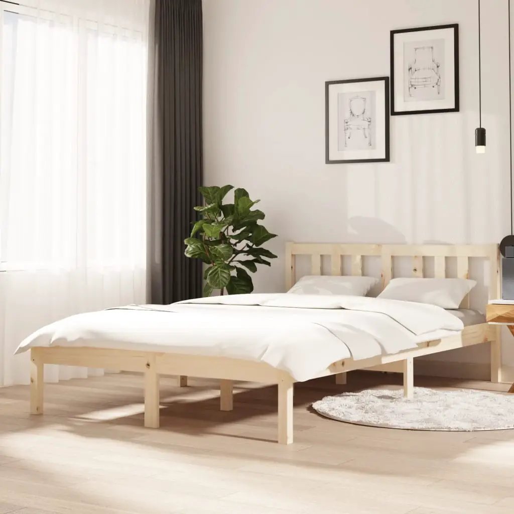 vidaXL vidaXL Bed Frame without Mattress Solid Wood 75x190 cm Small Single Small Single - Bed Frames