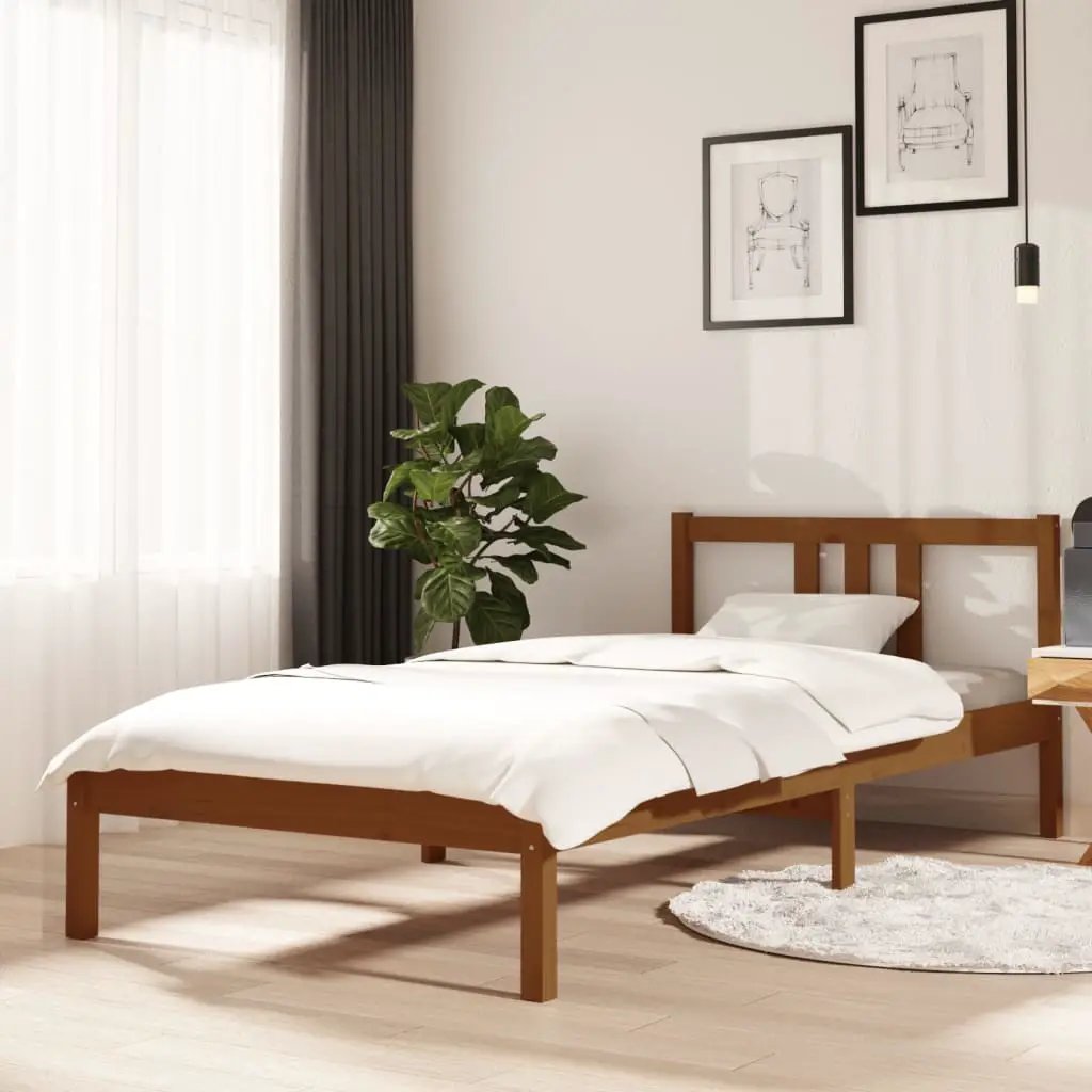 vidaXL vidaXL Bed Frame without Mattress Solid Wood 75x190 cm Small Single Small Single - Bed Frames