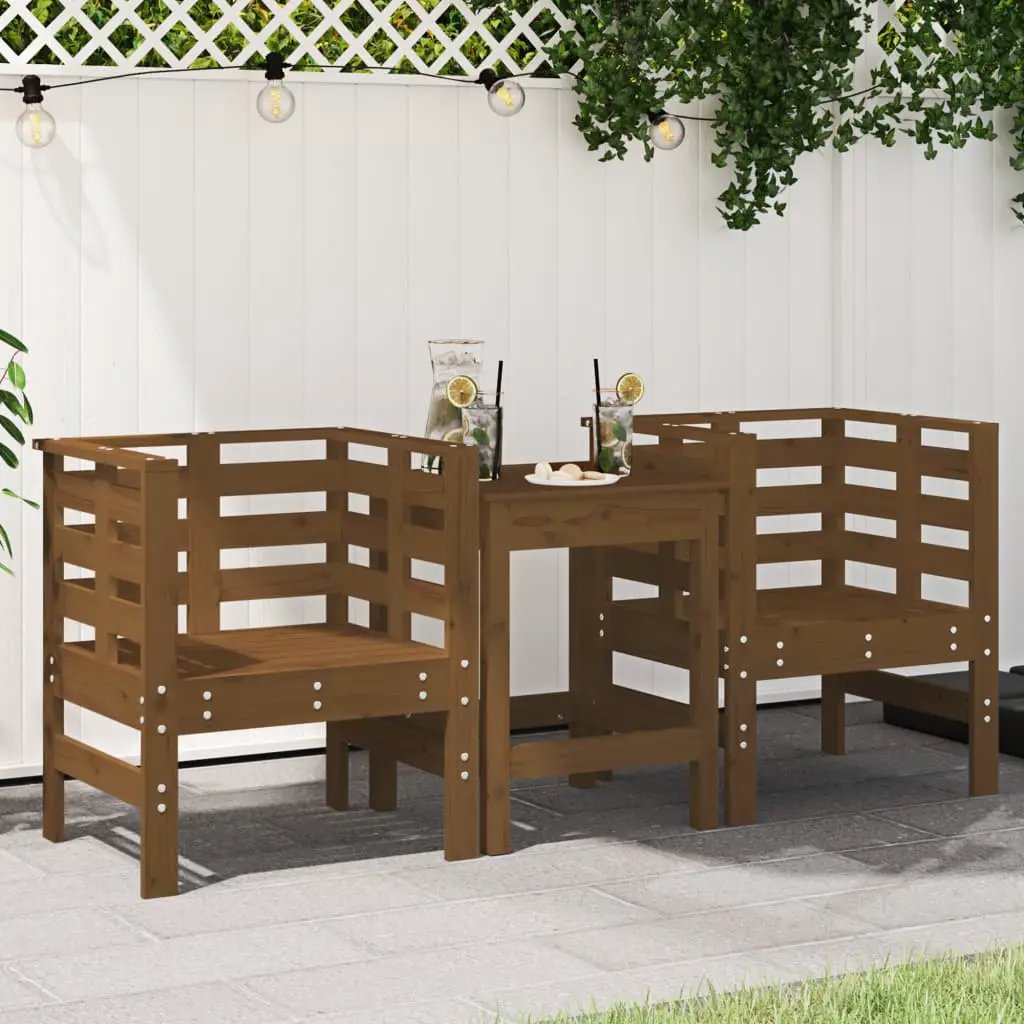 vidaXL vidaXL Garden Chairs 2 pcs 61.5x53x71 cm Solid Wood Pine - Garden Chairs