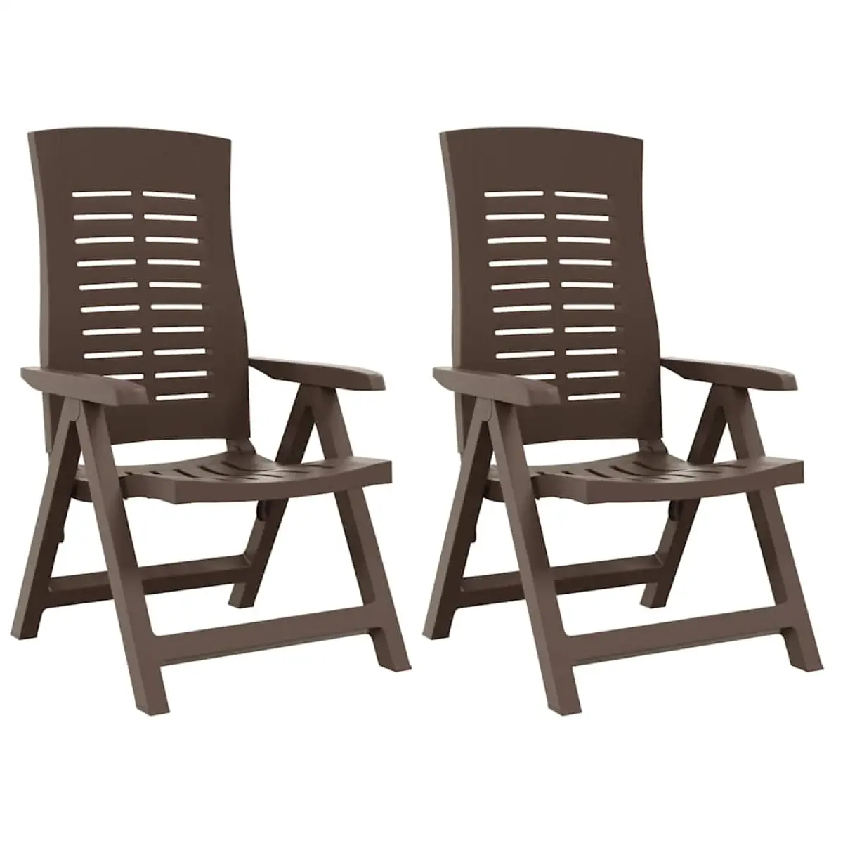 vidaXL vidaXL Garden Reclining Chairs 2 pcs Plastic White - Garden Chairs