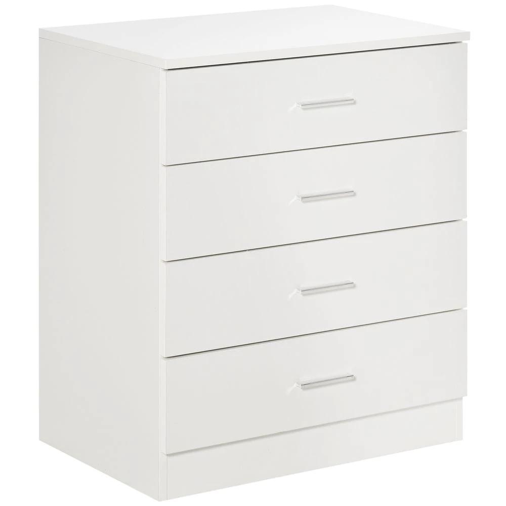 Storage Cabinet Vertical Drawer Chest of 4 w/ Metal Rails Anti-Tip by HOMCOM
