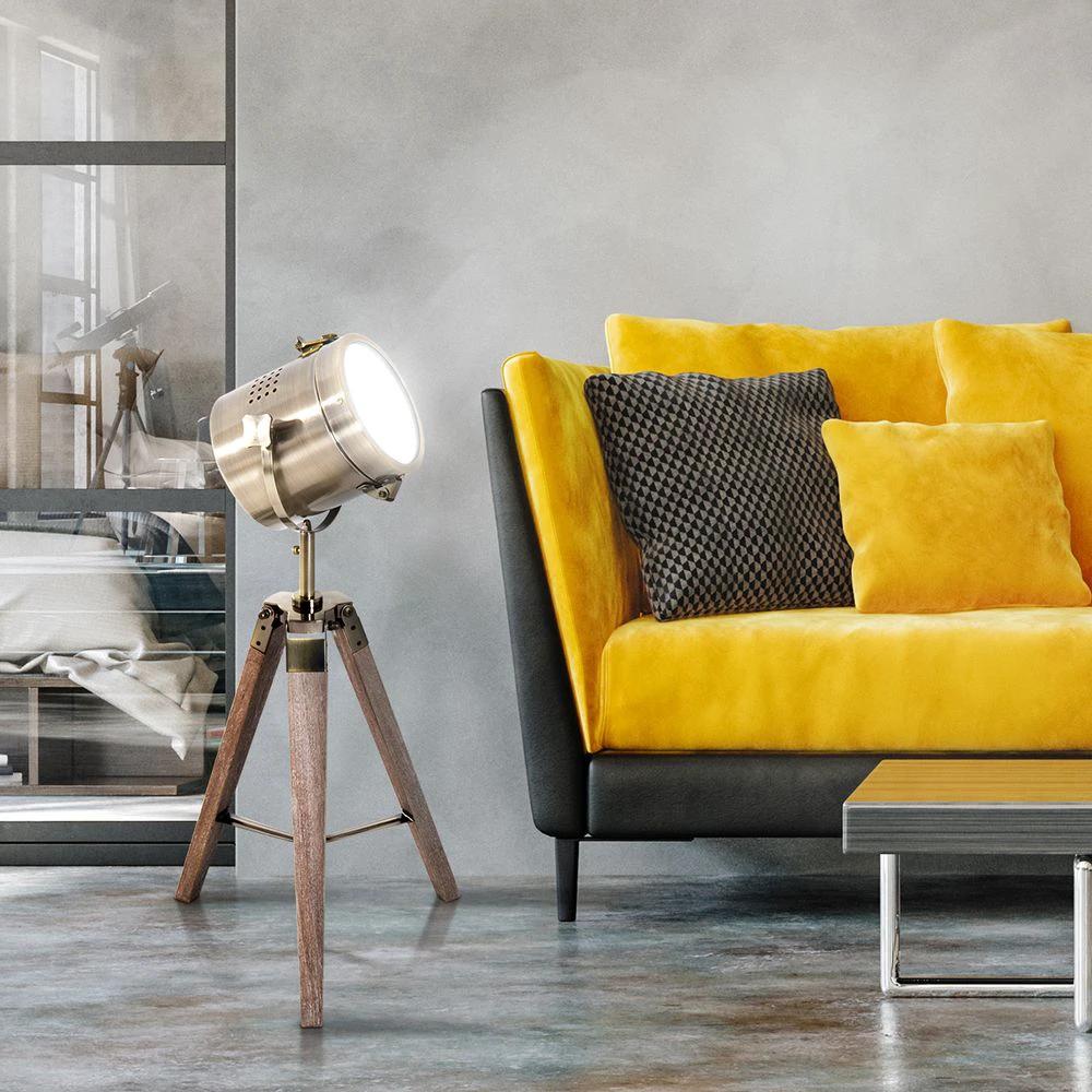 Floor Lamp, 33L-Wood/Bronze Colour by HOMCOM