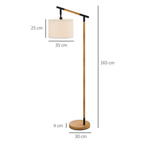 HOMCOM HOMCOM Floor Lamp with 350° Rotating Lampshade, LED Bulb Included, Brown - Uncategorized Lamp