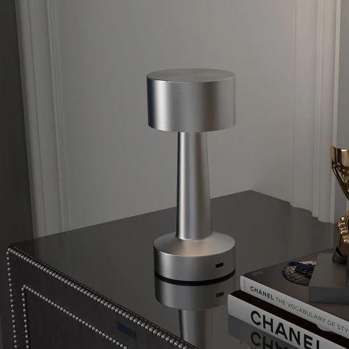 HOMCOM HOMCOM LED Cordless Table Lamp with Battery Operated for Bedroom, Silver - Lamp