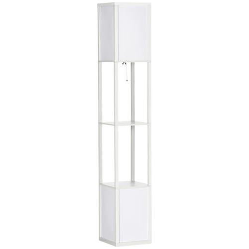 HOMCOM Shelf Floor Lamp with Dual Light, for Living Room, Bedroom, White by HOMCOM