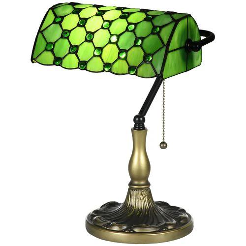 HOMCOM Stained Glass Table Lamp, for Bedroom Bedside, Bulb not Included by HOMCOM