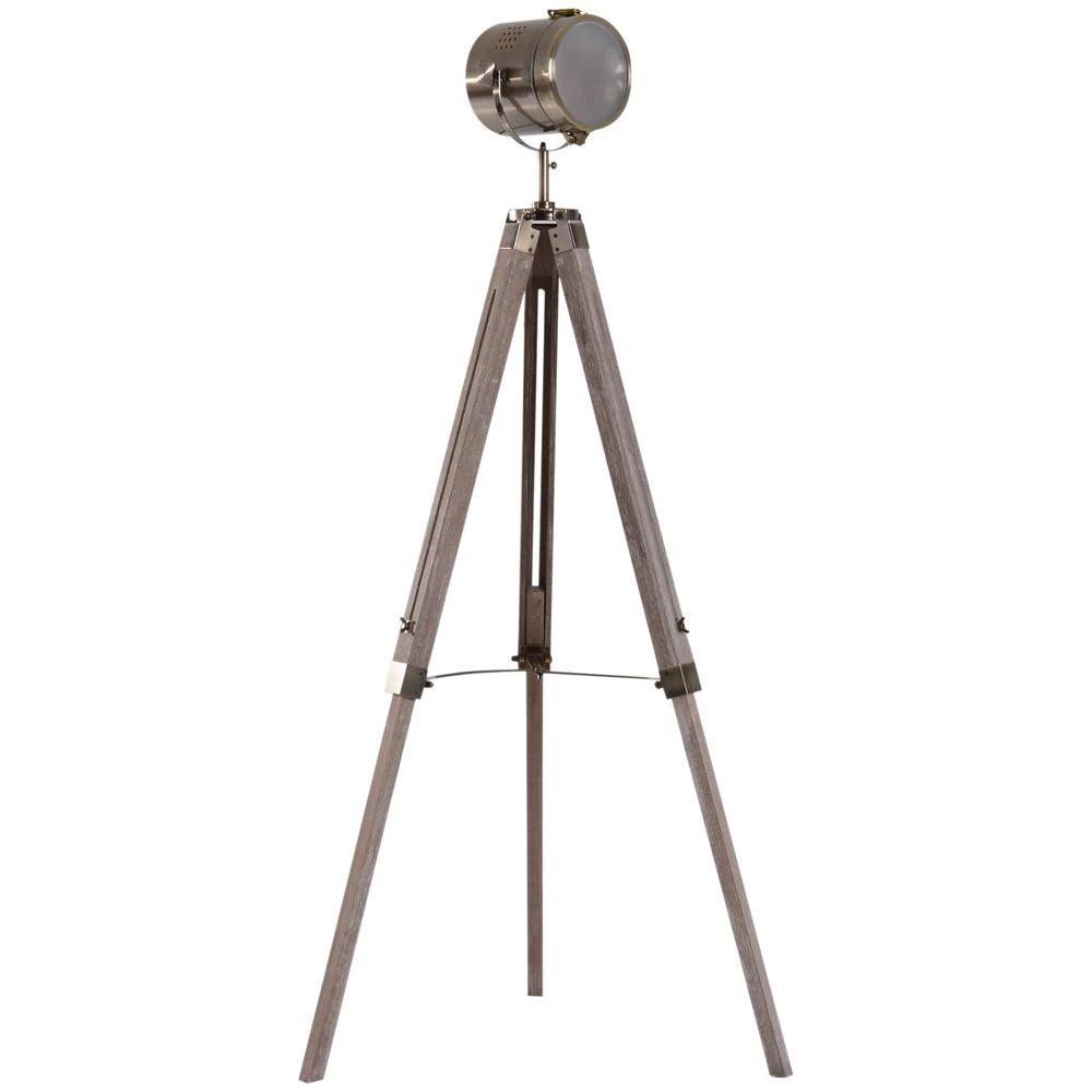 HOMCOM Tripod Floor Lamp, 65L,Wood/Bronze Colour - Uncategorized Lamp