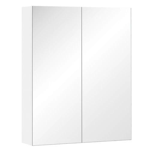 HOMCOM HOMCOM 60x75cm Mirror Cabinet Wall Mount Storage Organizer Door Adjustable - Mirror