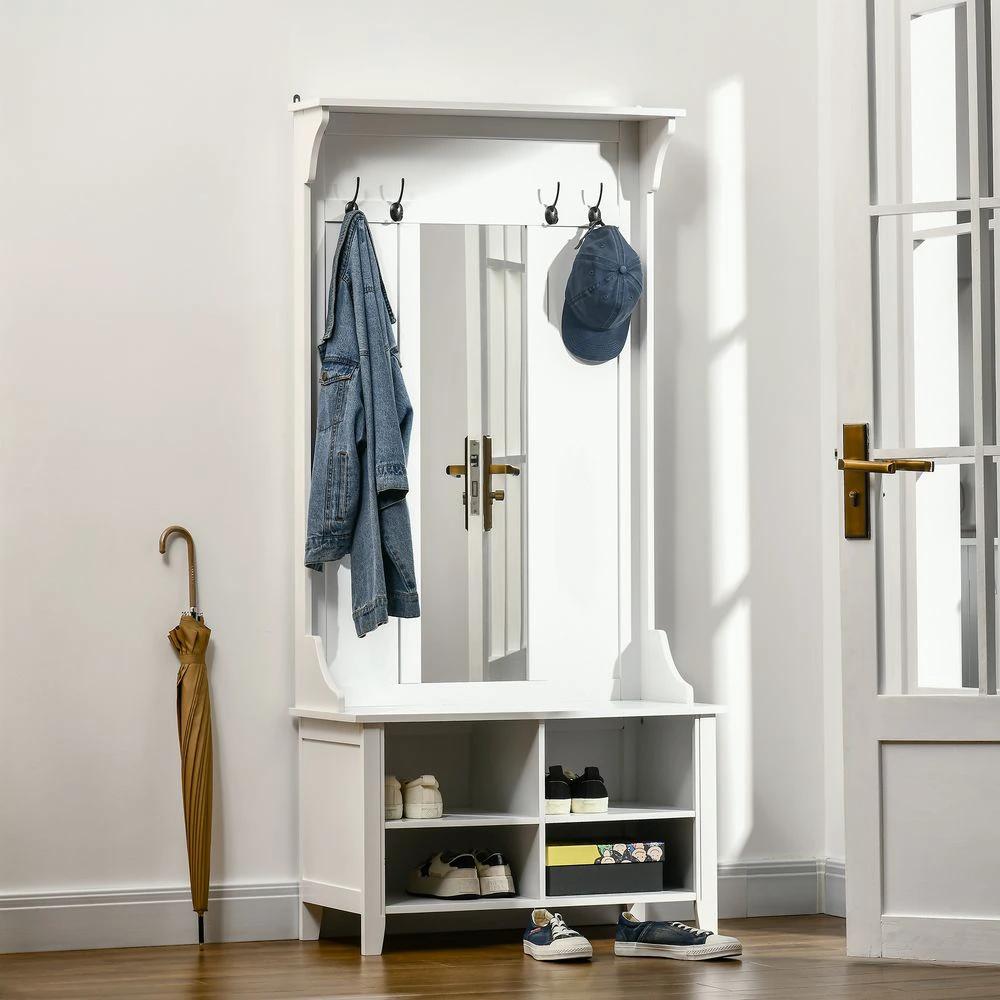 Mirror Cabinet, 80Lx40Wx170H cm-White by HOMCOM