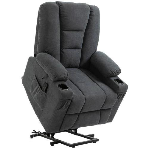 HOMCOM Riser and Recliner Chair w/ Remote, Lift Chair for the Elderly, Grey - Office Chair