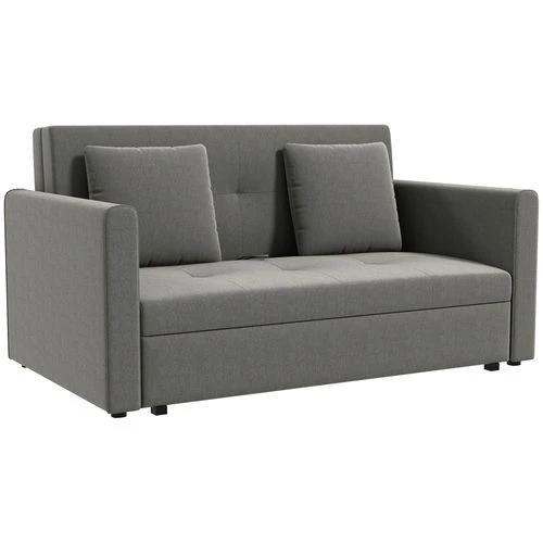 HOMCOM 2 Seater Sofa Bed Convertible Bed Settee w/ 2 Cushions Storage Light Grey by HOMCOM