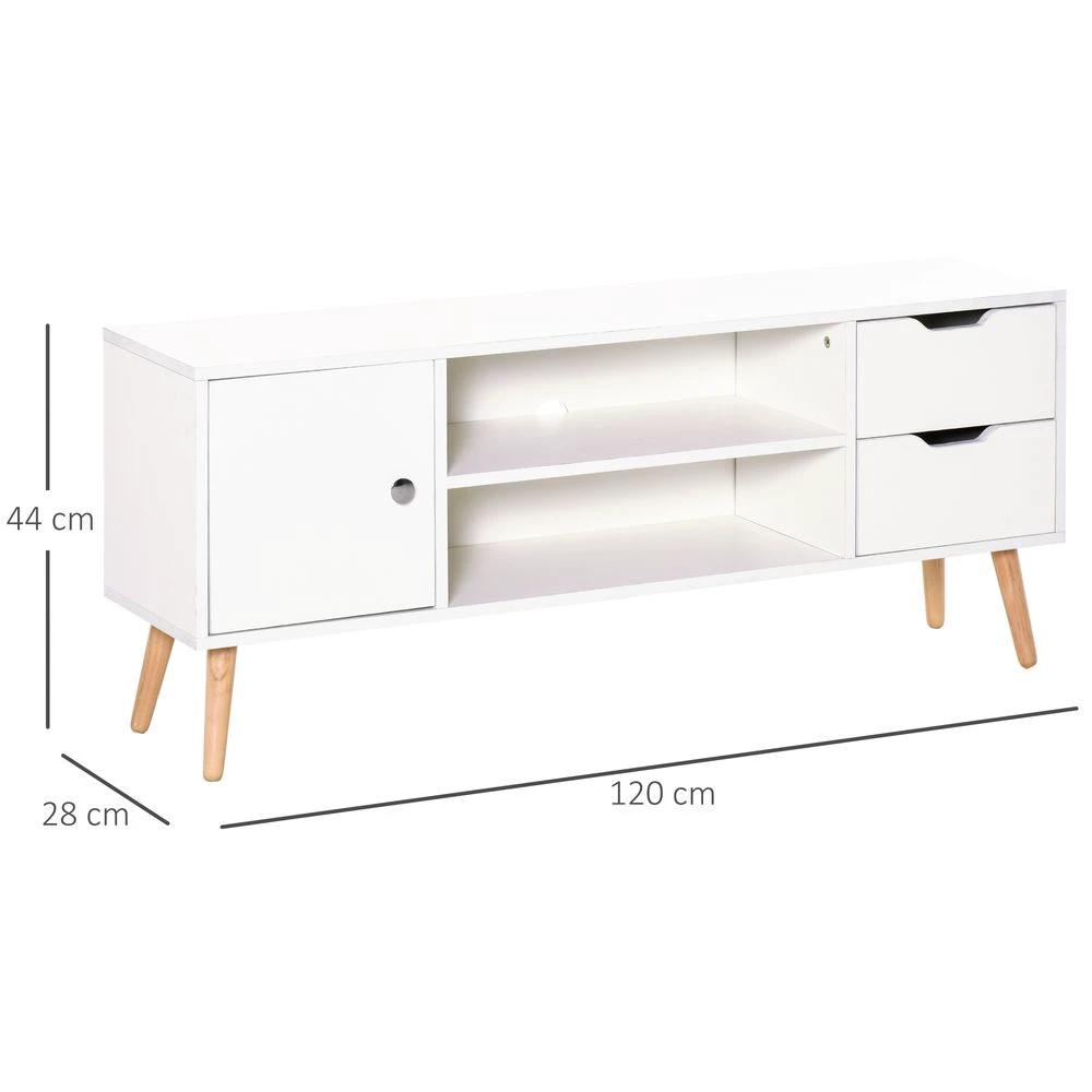 HOMCOM Modern TV Stand Storage Shelf Media Console Table Entertainment Center - Uncategorized TV Unit