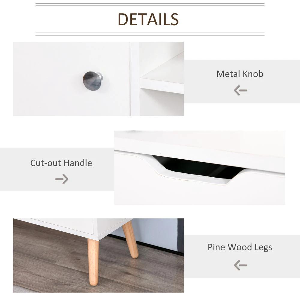 HOMCOM Modern TV Stand Storage Shelf Media Console Table Entertainment Center - Uncategorized TV Unit