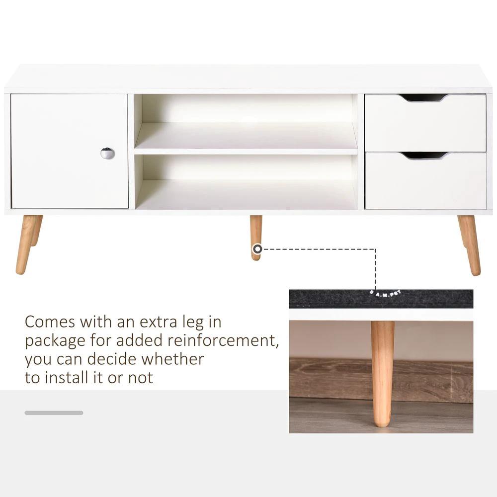 HOMCOM Modern TV Stand Storage Shelf Media Console Table Entertainment Center - Uncategorized TV Unit