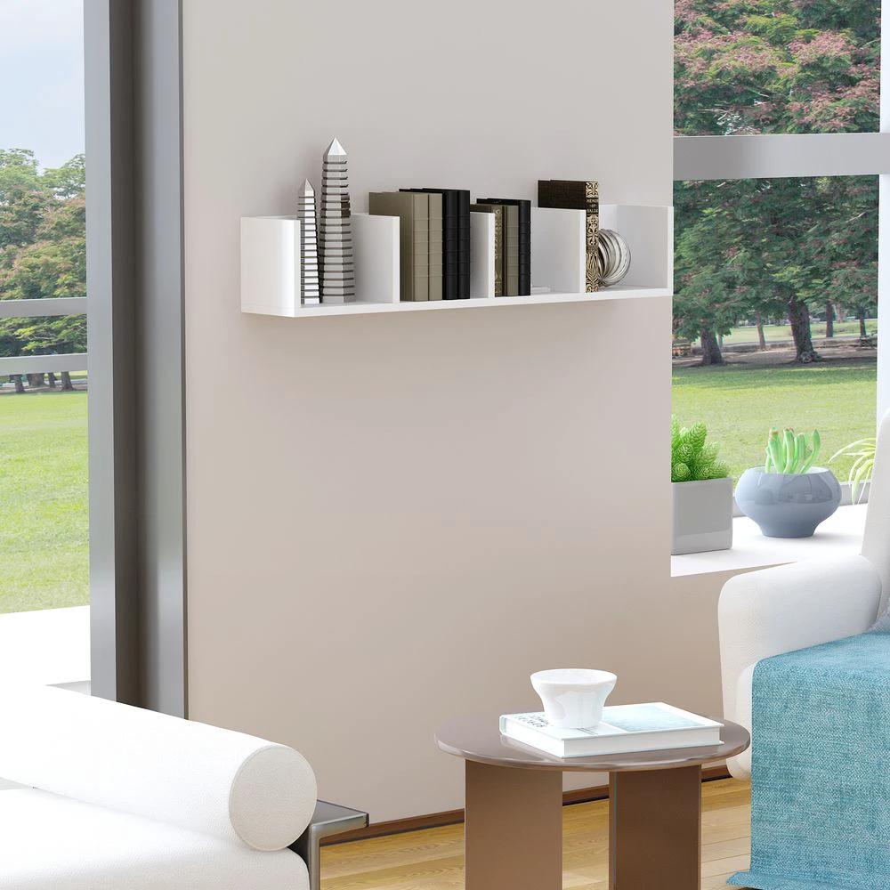 Multi-Media Wooden Shelf-White Home by HOMCOM
