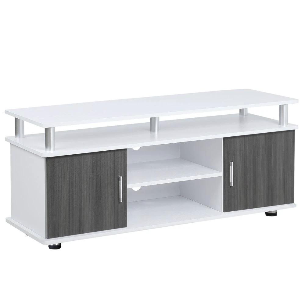 TV Cabinet Stand Entertainment Center Media Console Storage Grey, White by HOMCOM