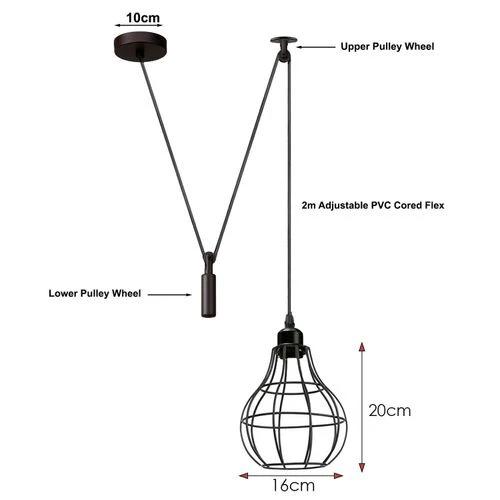 Hanging Pendant Lamp Retro Industrial Vintage Light by Ledsone