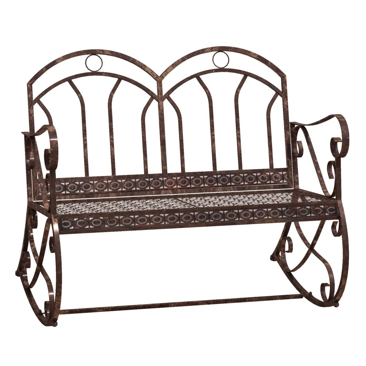 Outsunny Rocking Chair Swing Bench Loveseat Metal Bronze Garden Outdoor - Hammocks