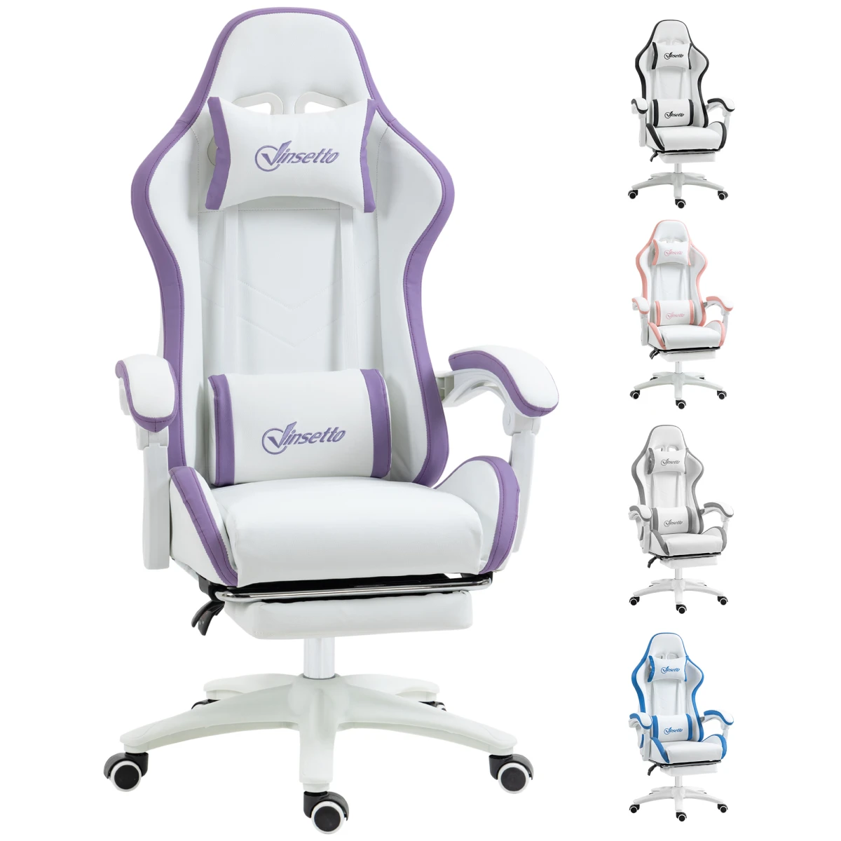 Vinsetto Vinsetto Racing Style Gaming Chair FullSize 135Degree Recline Footrest for Gamers - Office Chair