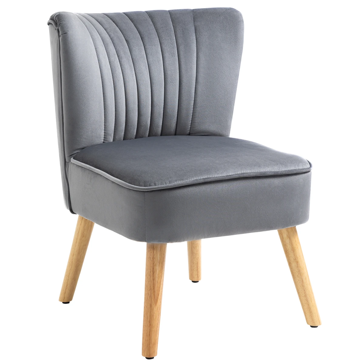 HOMCOM HOMCOM Velvet Accent Tub Chair Soft Upholstery Living Room - Accent Chair