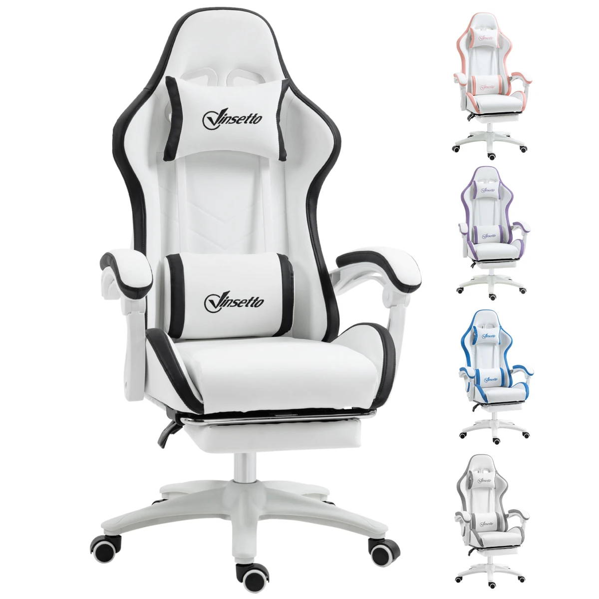 Vinsetto Racing Chair Slim Recline Footrest by Vinsetto