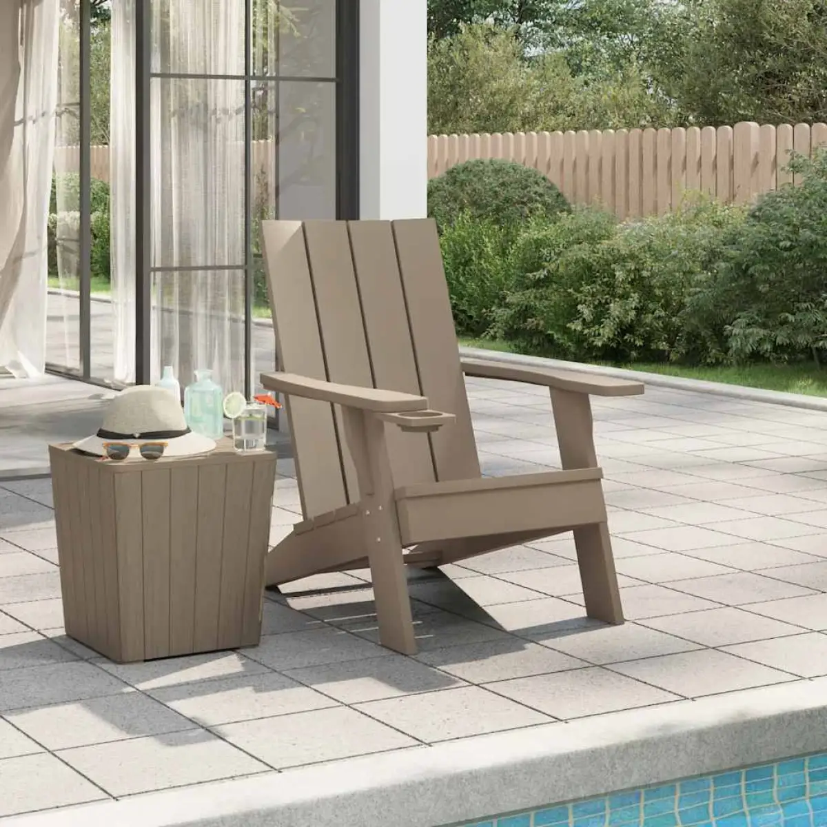 vidaXL vidaXL Garden Adirondack Chair Light Brown 75x88.5x89.5cm Polypropylene - Garden Chairs