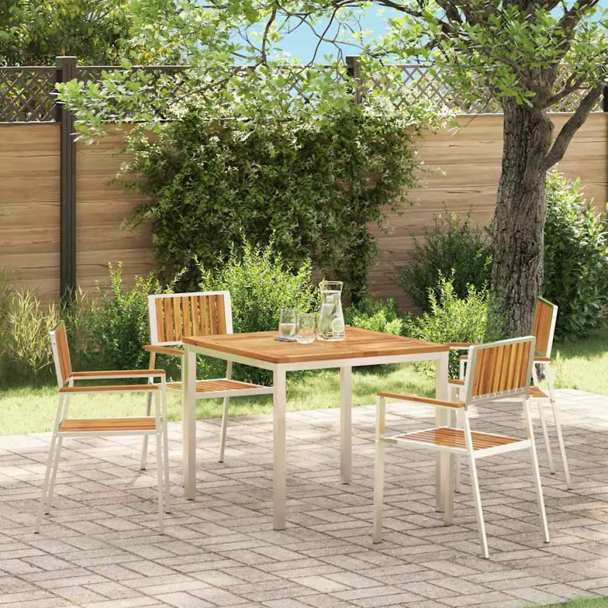 vidaXL vidaXL Garden Chair 4 pcs Brown 56 x 54.5 x 87 cm Solid Acacia Wood -