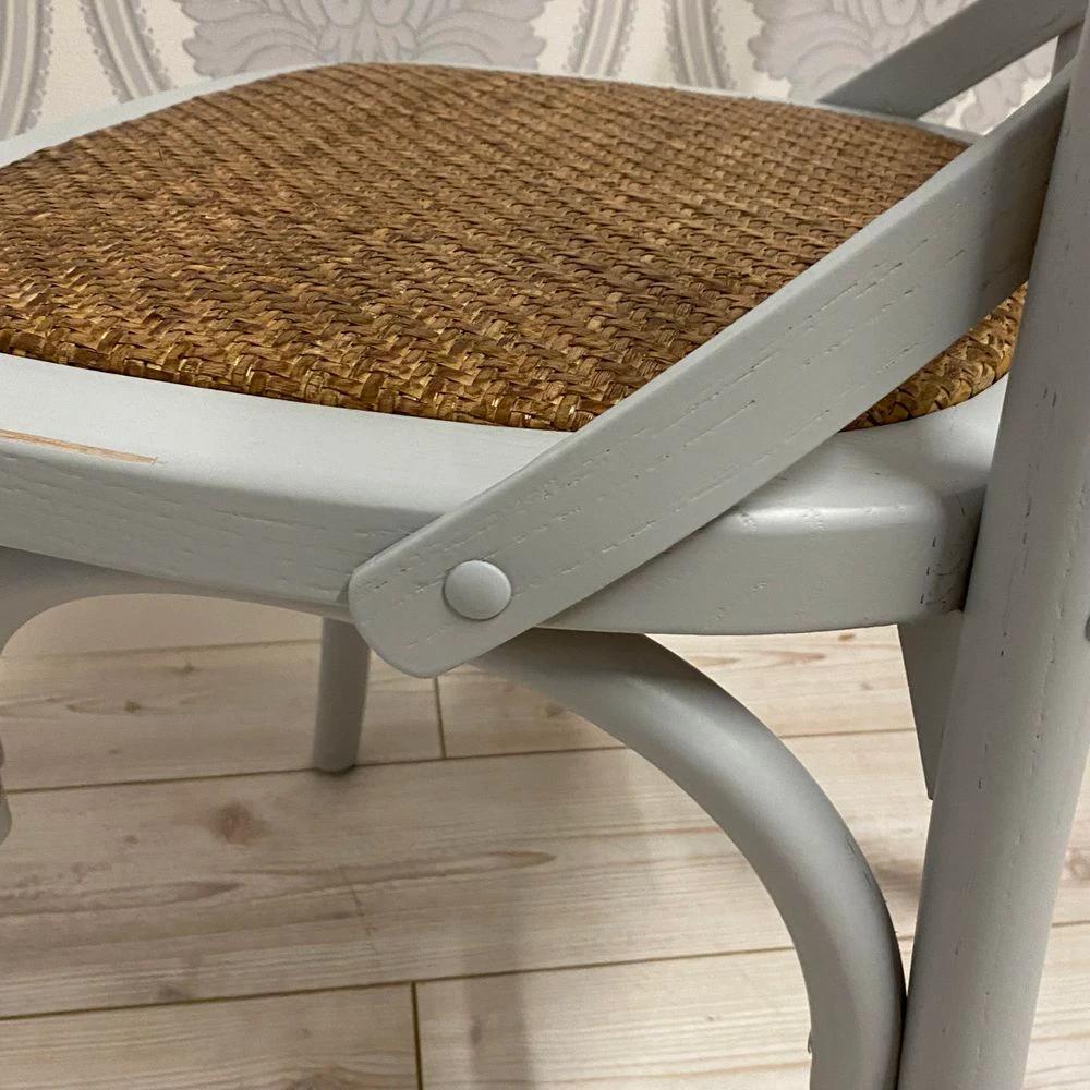 GREY FRENCH CROSS BACK CHAIR by MSL