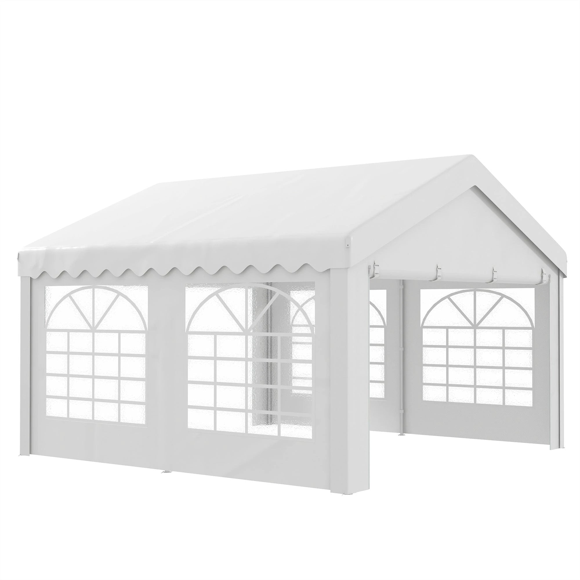 Outsunny Gazebo Marquee Party Tent, Steel Frame-White - Gazebos