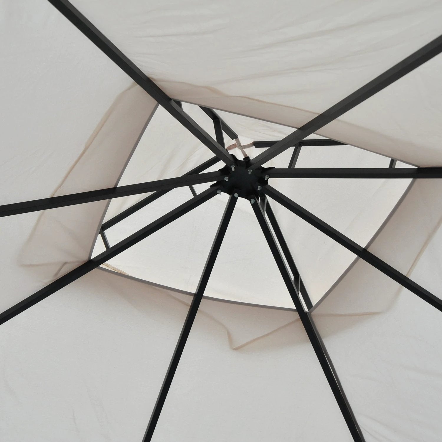 Metal Gazebo With Sides Beige 3m x 3m Waterproof Gazebo by Outsunny