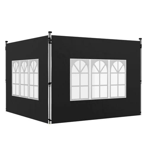 Outsunny Outsunny Gazebo Side Panels for 3x3(m) or 3x4m Pop Up Gazebo, 2 Pack, Black - Gazebos