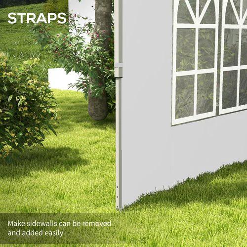 Outsunny Gazebo Side Panels for 3x3(m) or 3x4m Pop Up Gazebo, 2 Pack, White by Outsunny