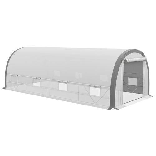 Outsunny 6 x 3(m) Upgraded Polytunnel Greenhouse w/ Mesh Door & Windows, 15 Plant Labels - Greenhouse