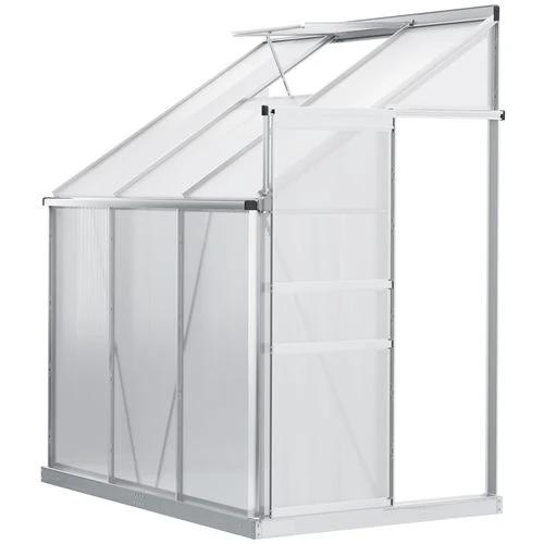 6 x 4ft Polycarbonate Greenhouse Aluminum Roof Vent, Rain Gutter Sliding Door, by Outsunny
