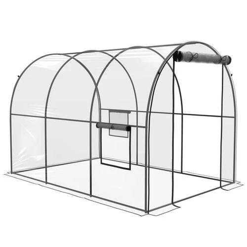 Outsunny 3 x 2 x 2m Polytunnel Greenhouse with Door, Windows, Steel Frame by Outsunny